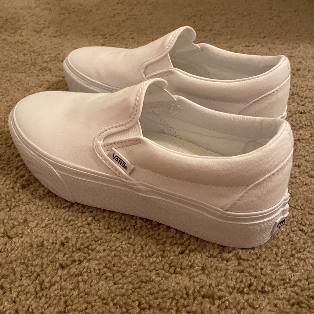 White Platform Vans. Size 6.5. Brand new without tags. NEVER WORN